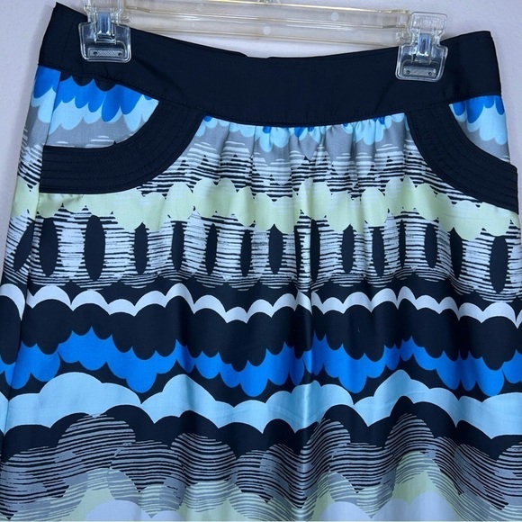 SIZE 2 APOSTROPHE ALINE SKIRT LINED COLORFUL  BLUE GREEN BLACK - Picture 4 of 10
